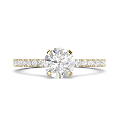 1.03 CT Round Cut Pave CVD F/VS1 Diamond Engagement Ring 8