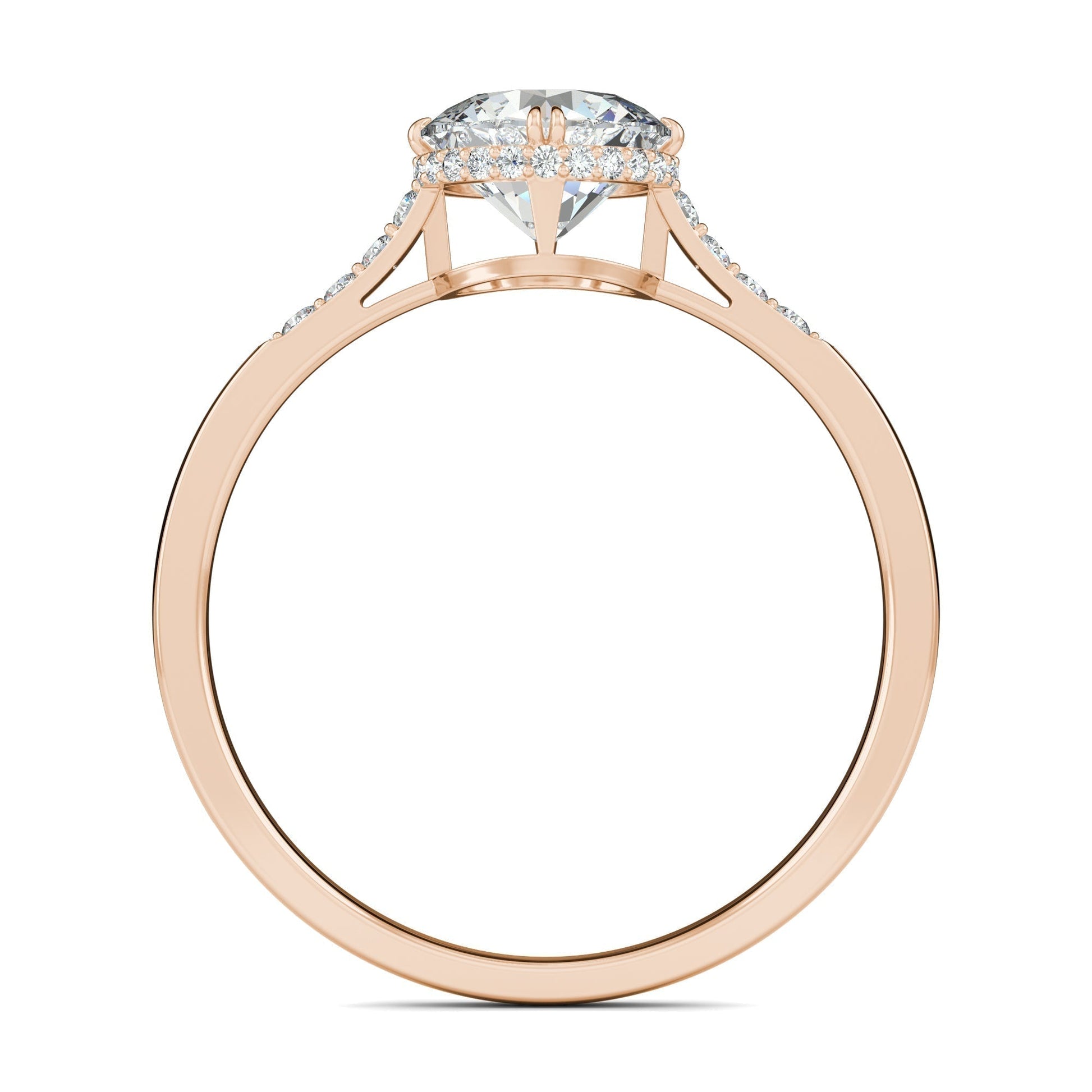 0.7 CT Round Cut Pave CVD F/VS1 Diamond Engagement Ring 17