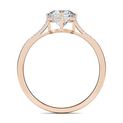 0.7 CT Round Cut Pave CVD F/VS1 Diamond Engagement Ring 17