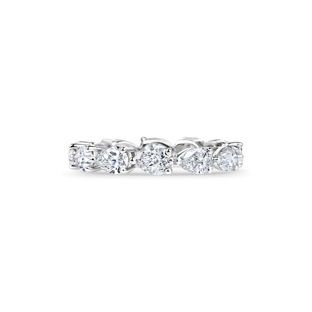 2 CT Pear Full Eternity Lab Grown Diamond Wedding Band