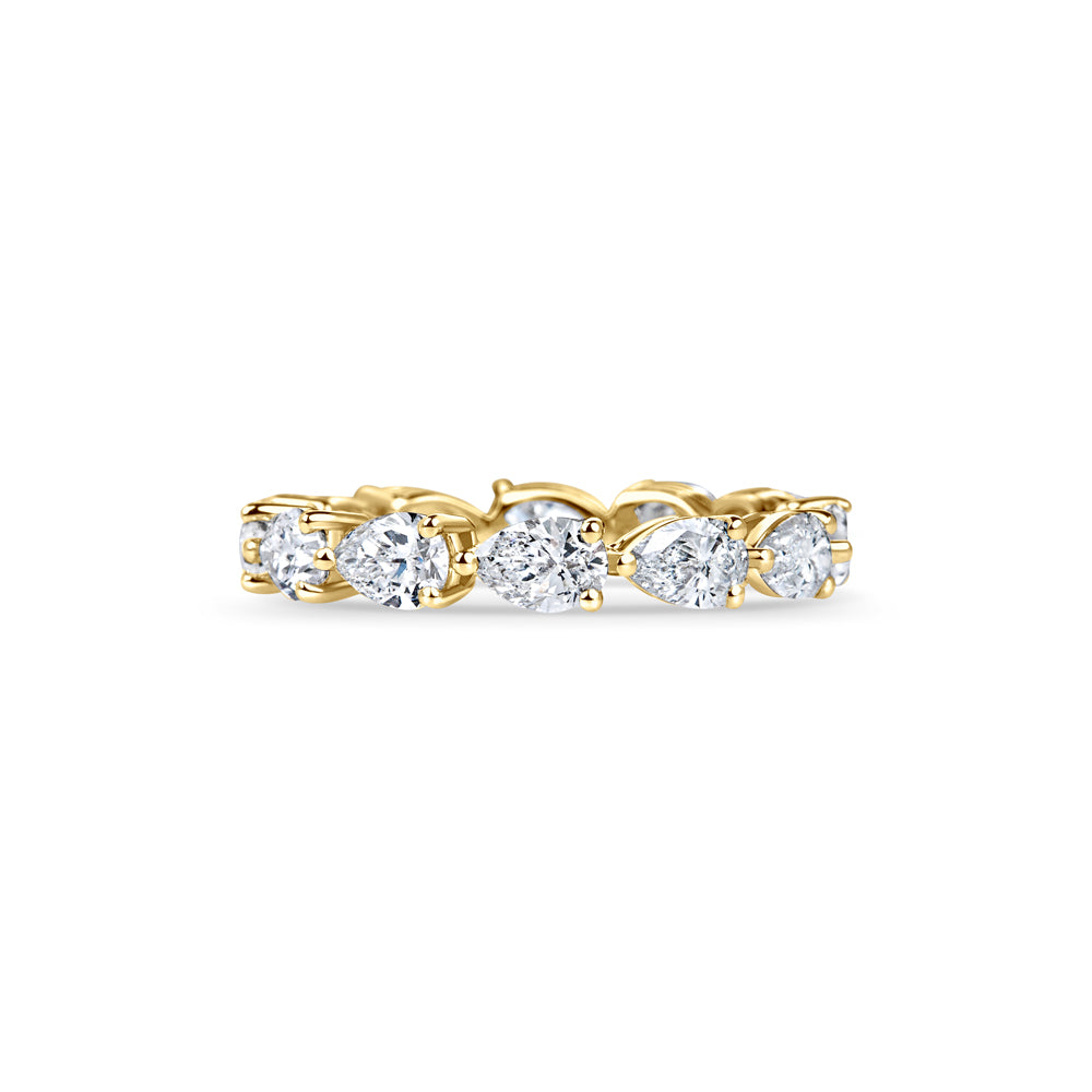 2 CT Pear Full Eternity Lab Grown Diamond Wedding Band