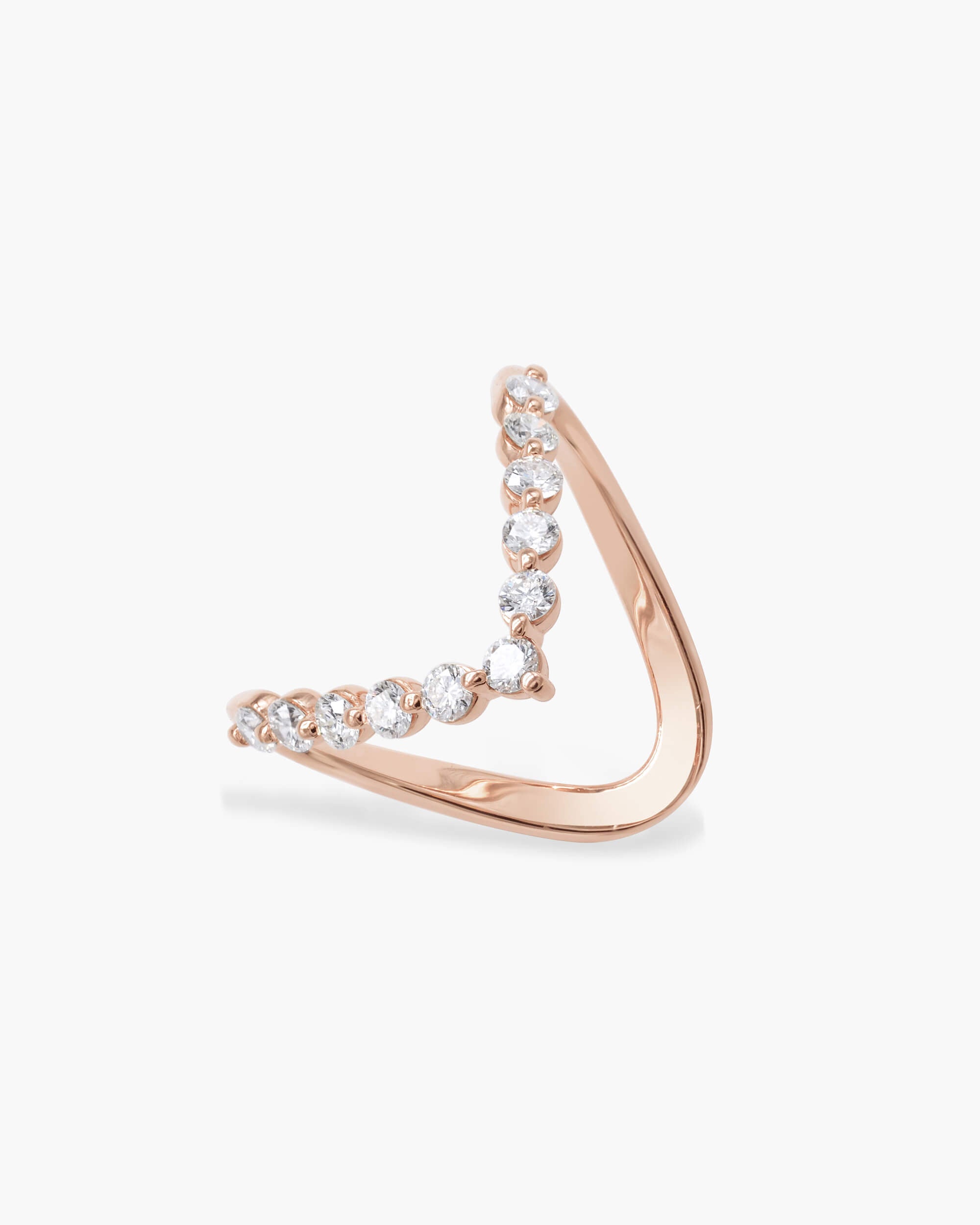 0.58 CT Round Chevron Lab Grown Diamond Wedding Band
