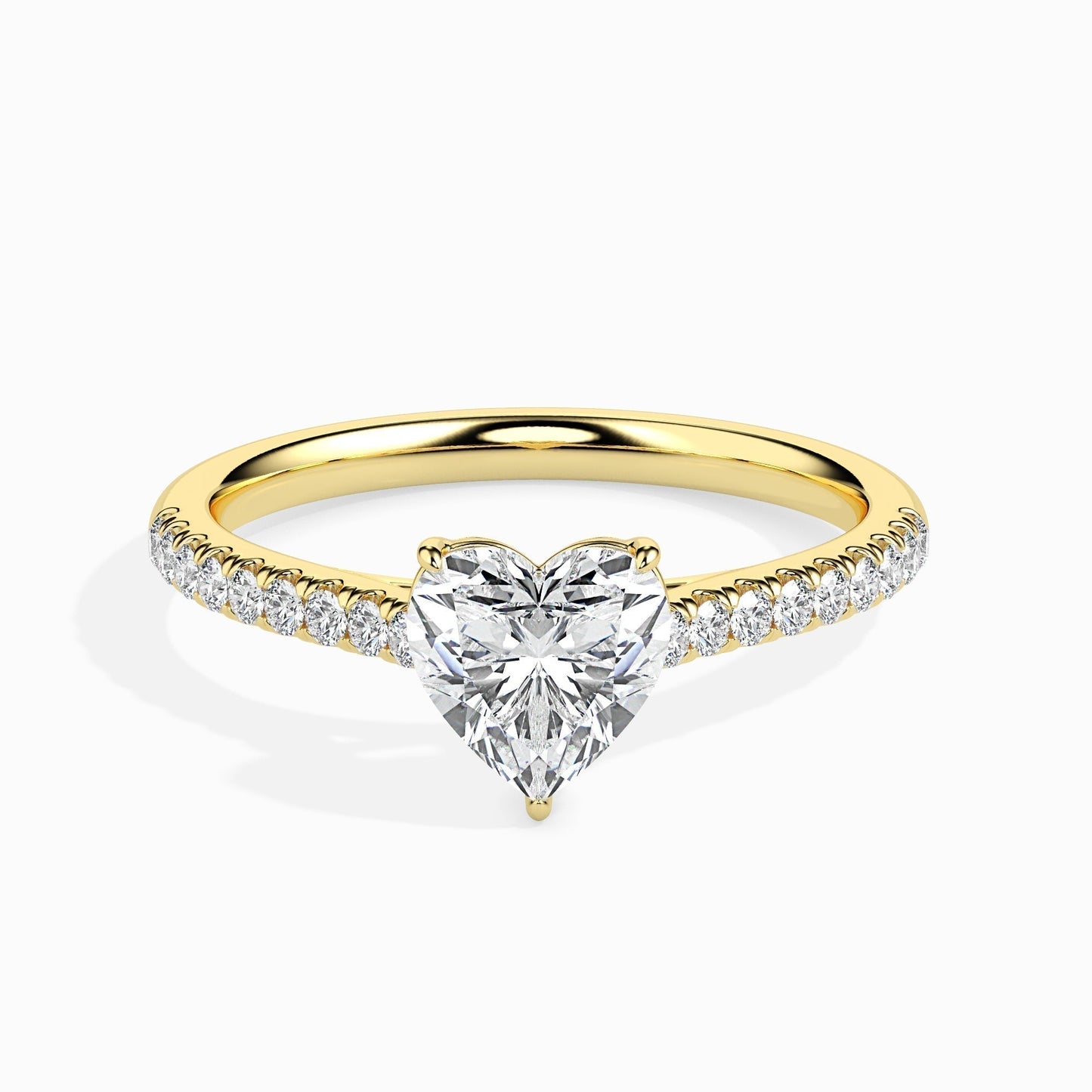 1 CT Heart Cut Pave CVD F/VS Diamond Engagement Ring 8