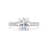 1.20 CT Round Pave Setting CVD F/VVS1 Diamond Engagement Ring