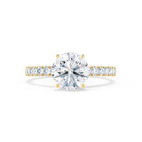 1.20 CT Round Pave Setting CVD F/VS2 Diamond Engagement Ring