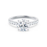 1.20 CT Round Pave Setting CVD G/VS2 Diamond Engagement Ring