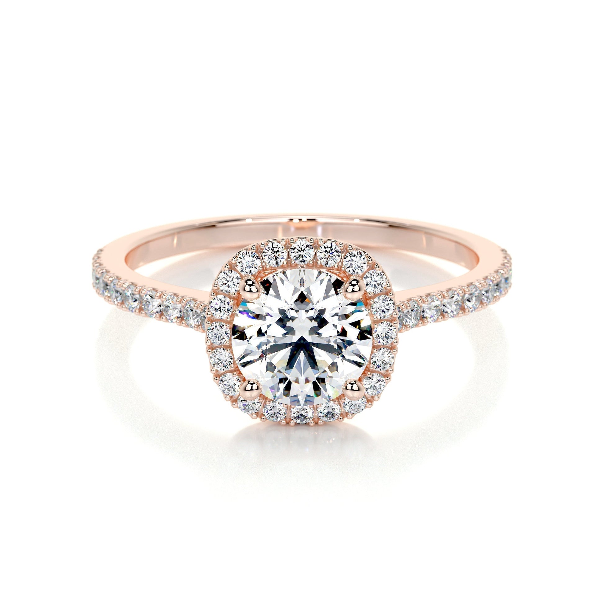 1.0 CT Round Halo CVD E/VS2 Diamond Engagement Ring 9