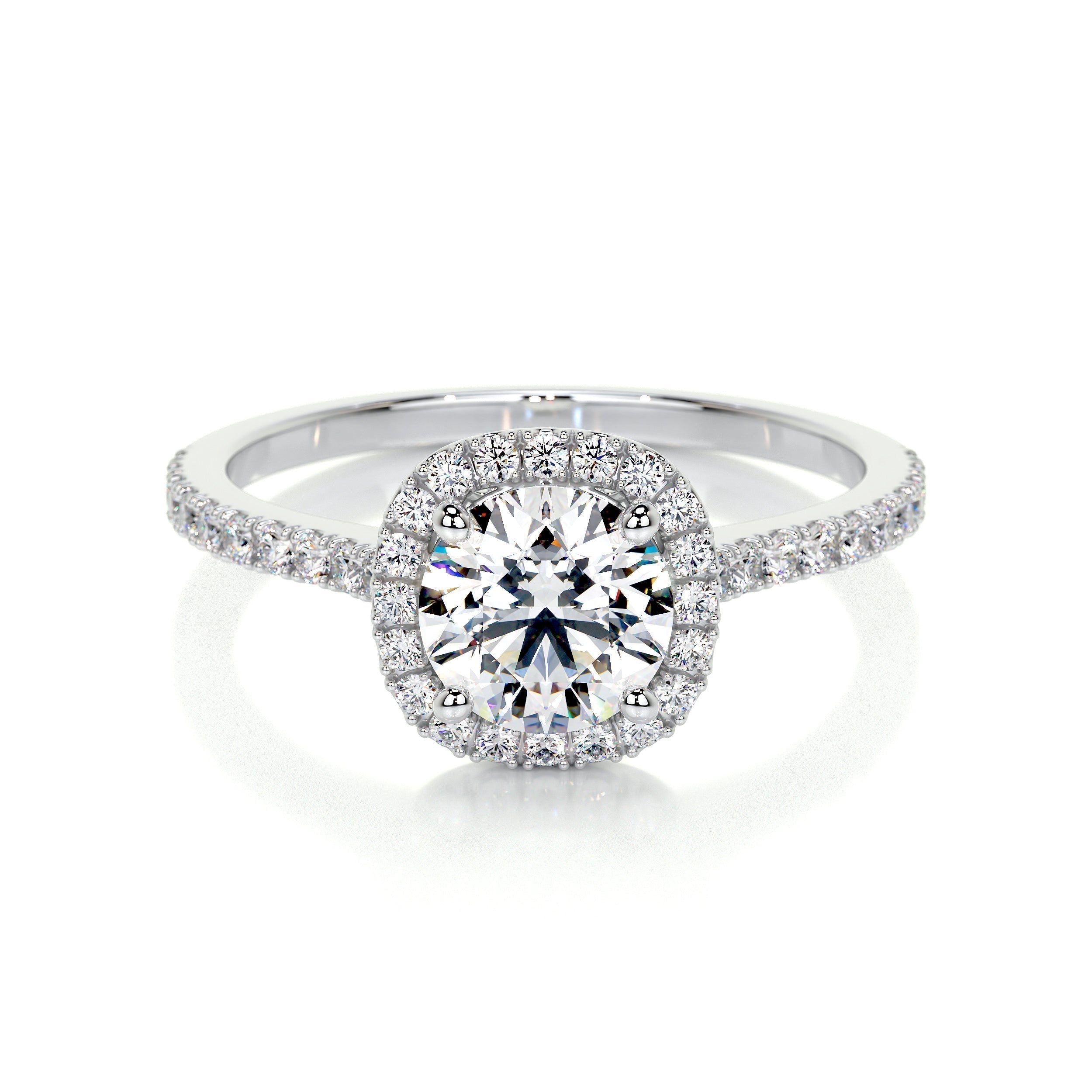 Round Halo Lab Grown Diamond Engagement Ring