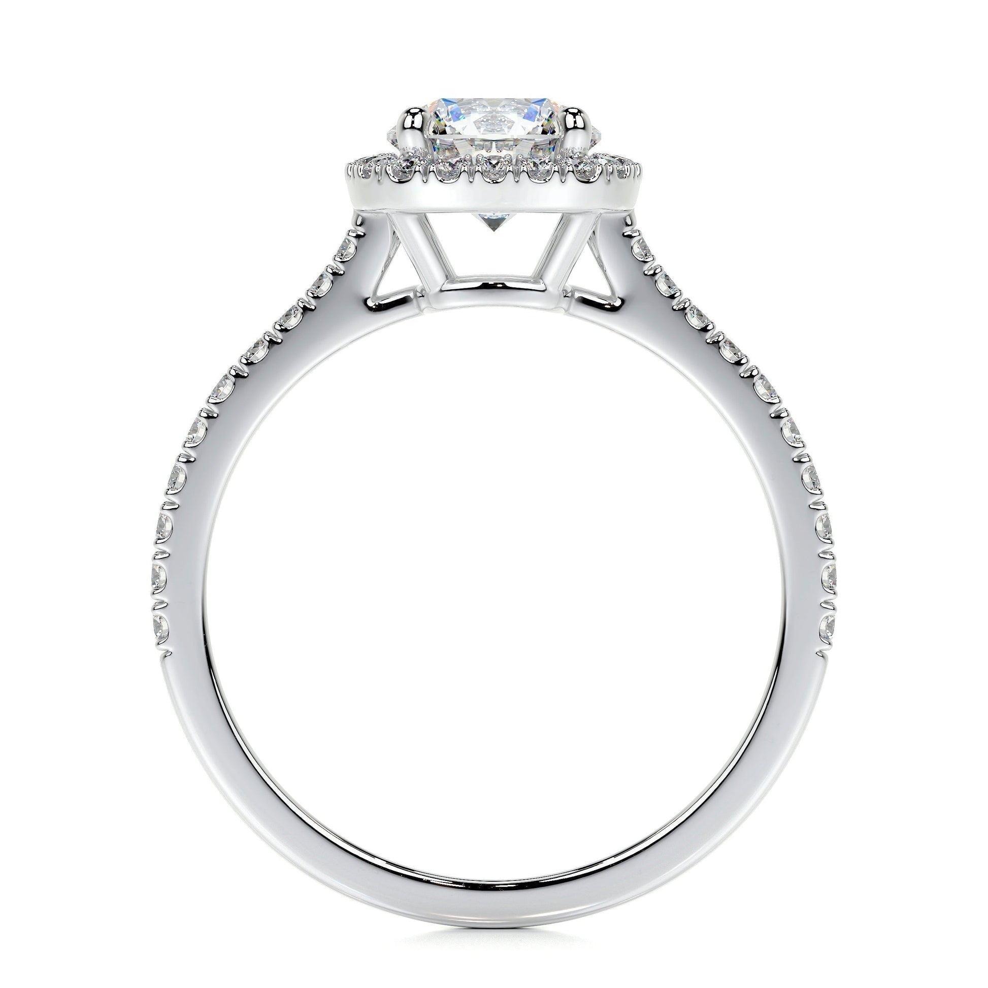 1.0 CT Round Halo CVD E/VS2 Diamond Engagement Ring 4