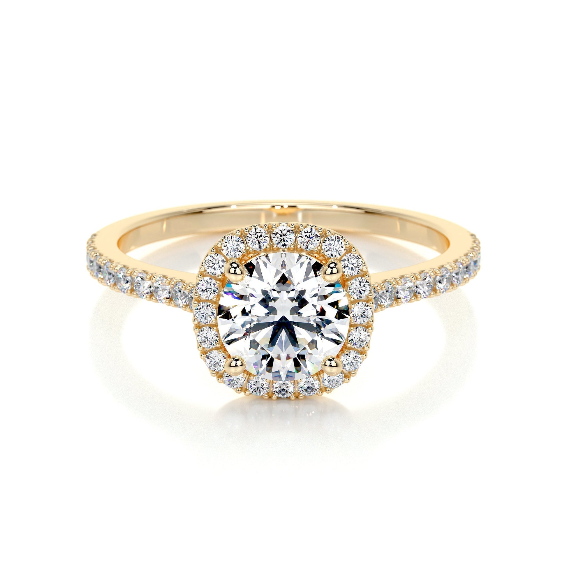 1.0 CT Round Halo CVD E/VS2 Diamond Engagement Ring 14
