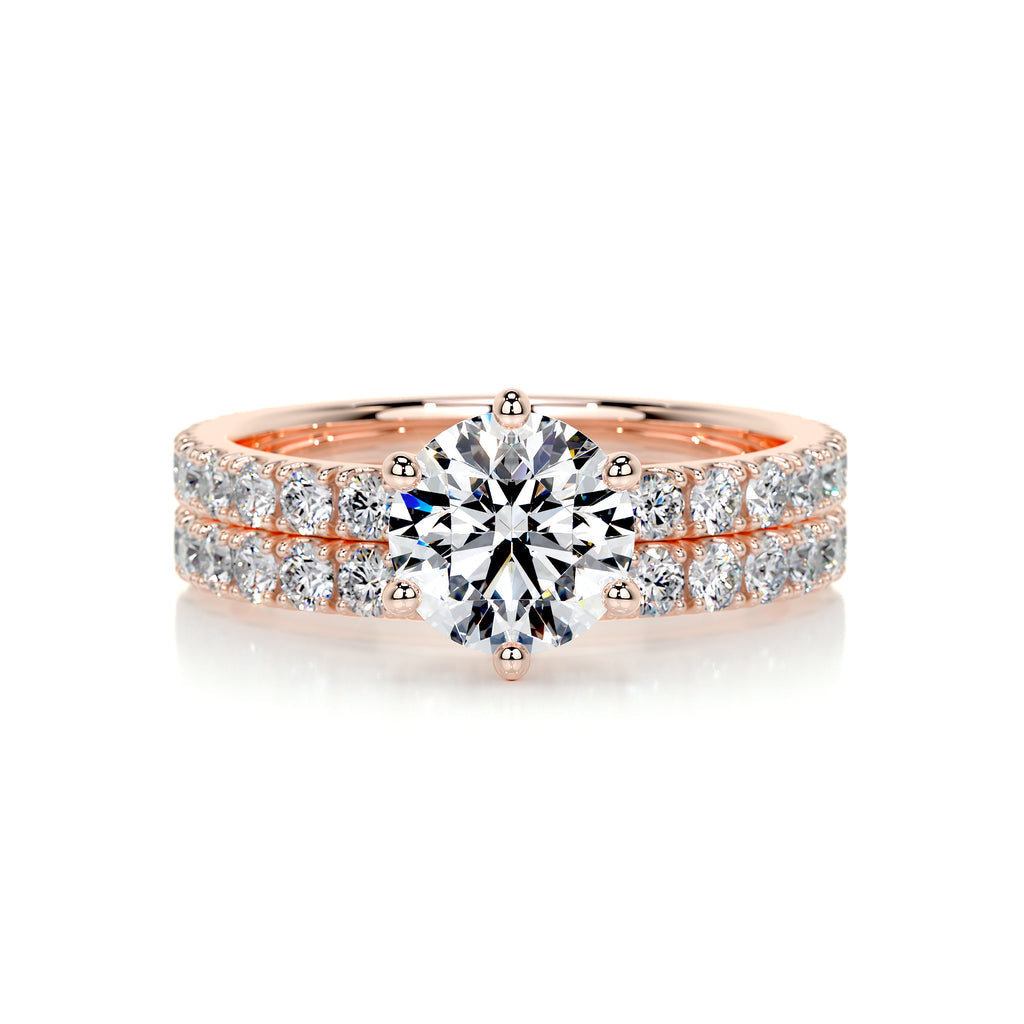 1.50 CT Round Solitaire CVD F/VS Diamond Bridal Ring Set 12