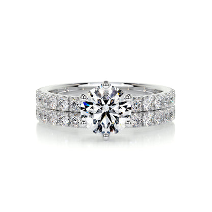 1.50 CT Round Solitaire CVD F/VS Diamond Bridal Ring Set 1