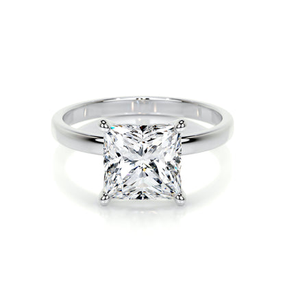 3.0 CT Princess Solitaire CVD F/VS2 Diamond Engagement Ring 1