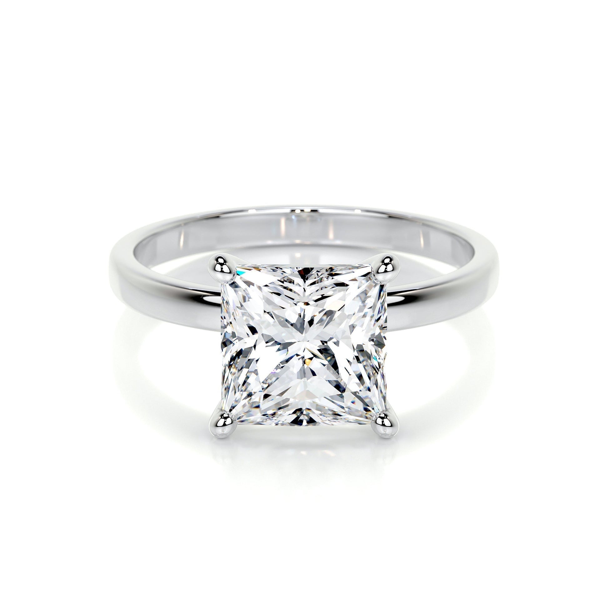 3.0 CT Princess Solitaire CVD F/VS2 Diamond Engagement Ring 10