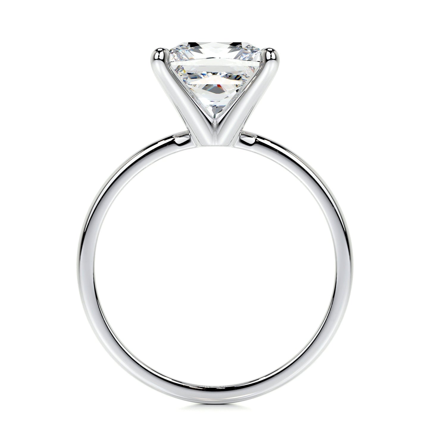 3.0 CT Princess Solitaire CVD F/VS2 Diamond Engagement Ring 4