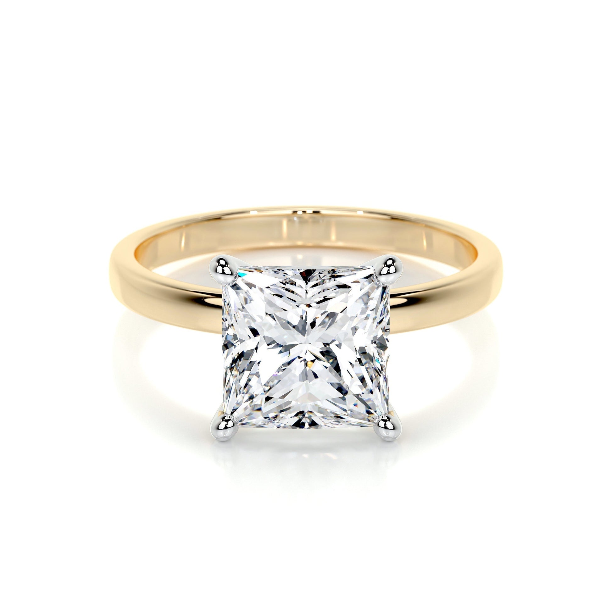 3.0 CT Princess Solitaire CVD F/VS2 Diamond Engagement Ring 6