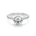 Round Hidden Halo Pave Lab Grown Diamond Engagement Ring