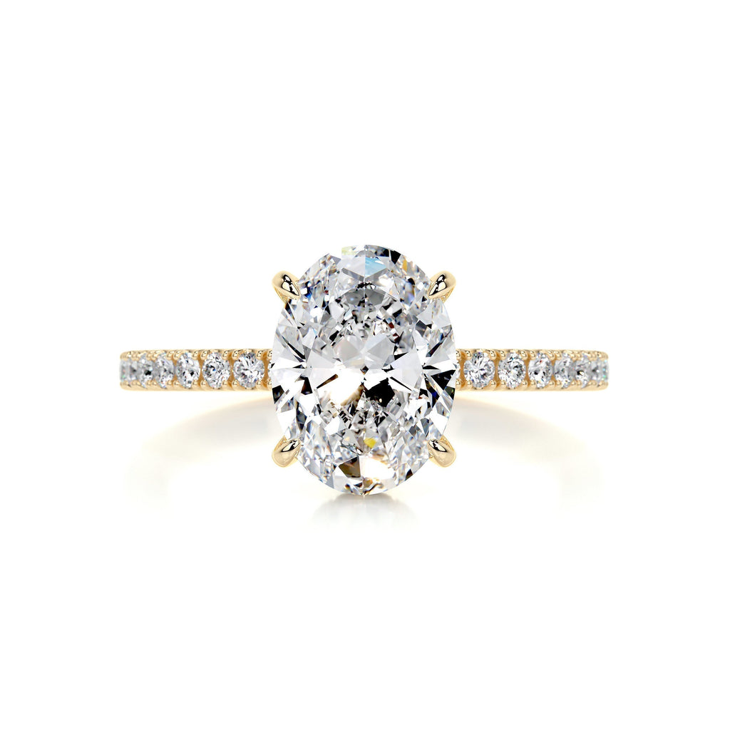 Oval Hidden Halo Pave Lab Grown Diamond Engagement Ring