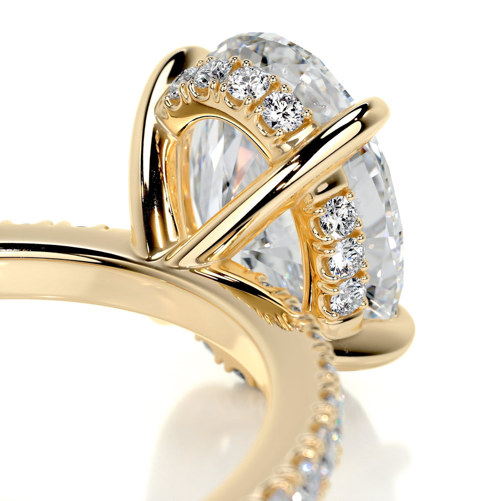 Oval Hidden Halo Pave Lab Grown Diamond Engagement Ring