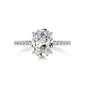 Oval Hidden Halo Pave Lab Grown Diamond Engagement Ring