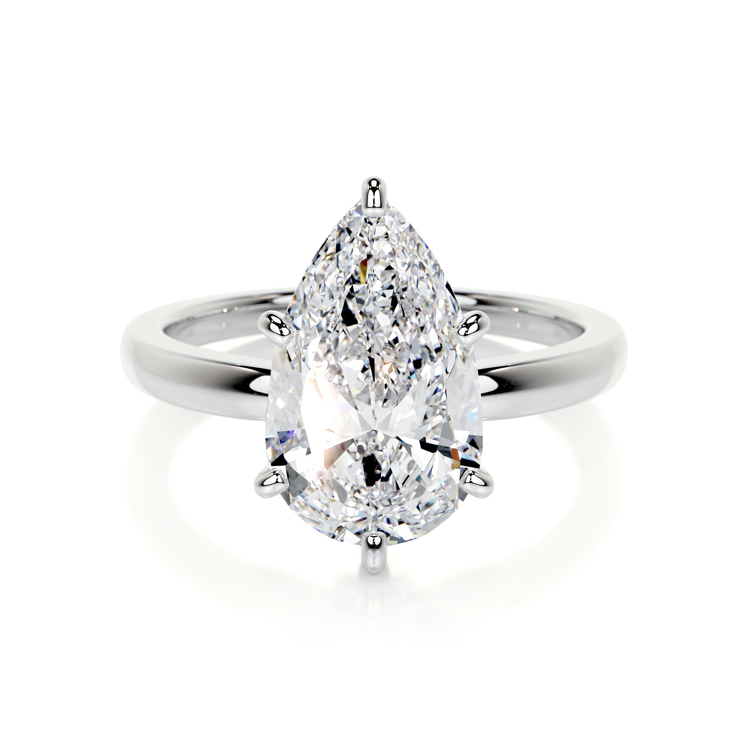 Pear Solitaire Lab Grown Diamond Engagement Ring