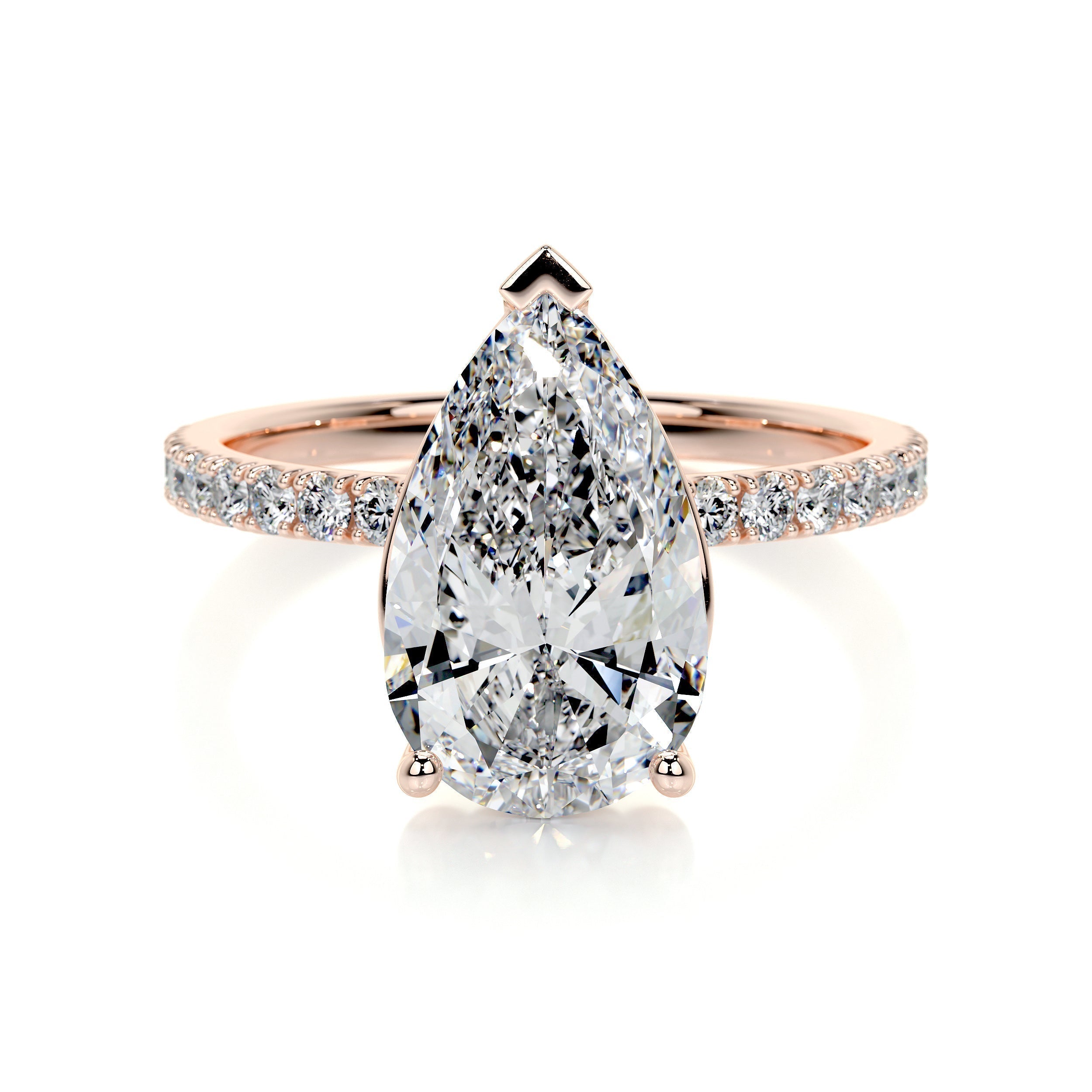 Pear Pave Lab Grown Diamond Engagement Ring