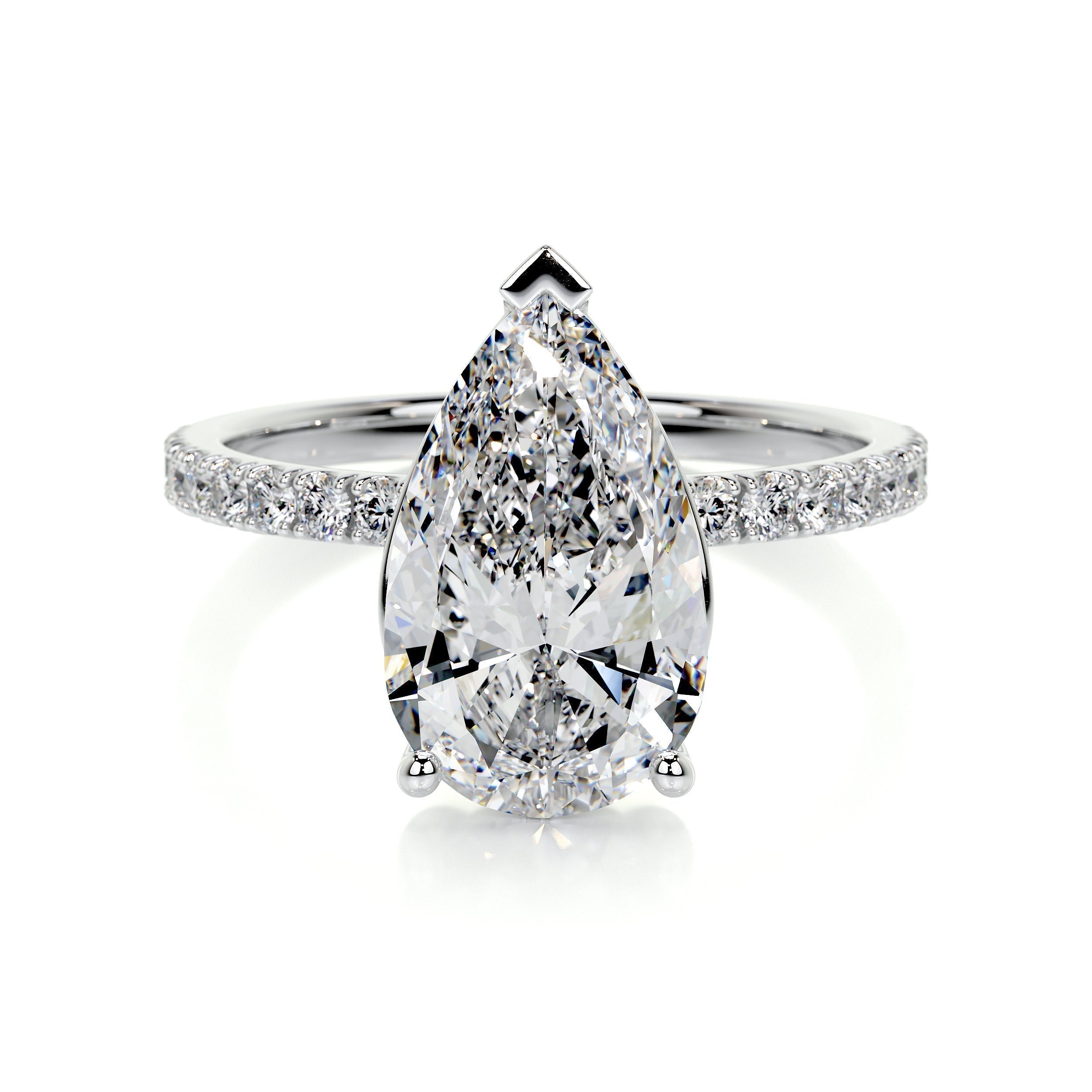 Pear Pave Lab Grown Diamond Engagement Ring