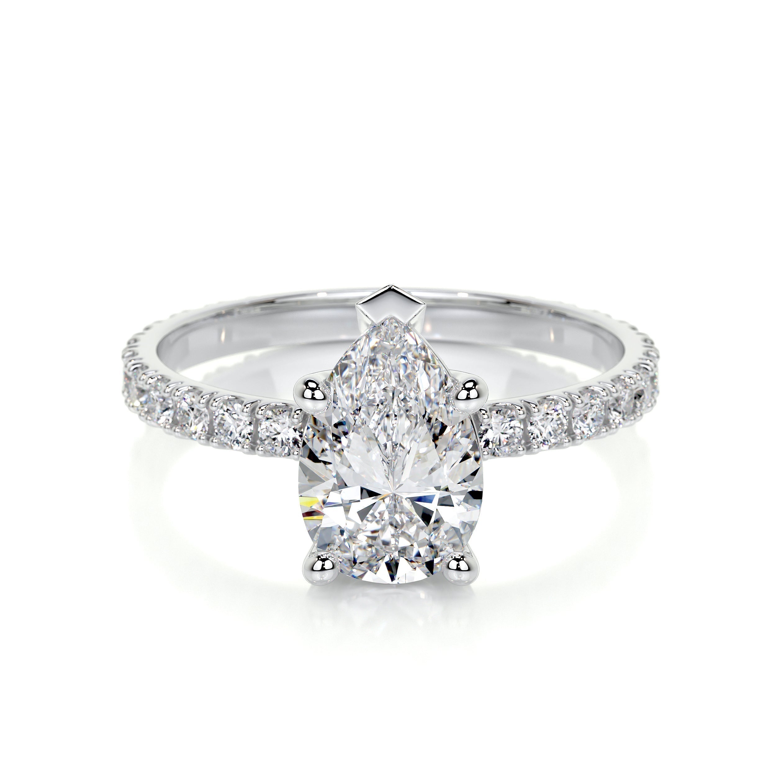 Pear Pave Lab Grown Diamond Engagement Ring