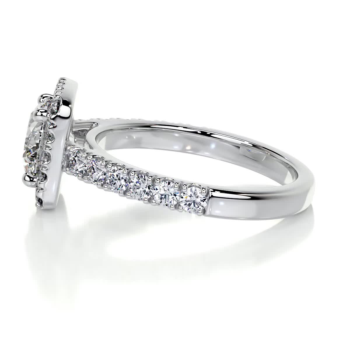 Round Halo Lab Grown Diamond Engagement Ring