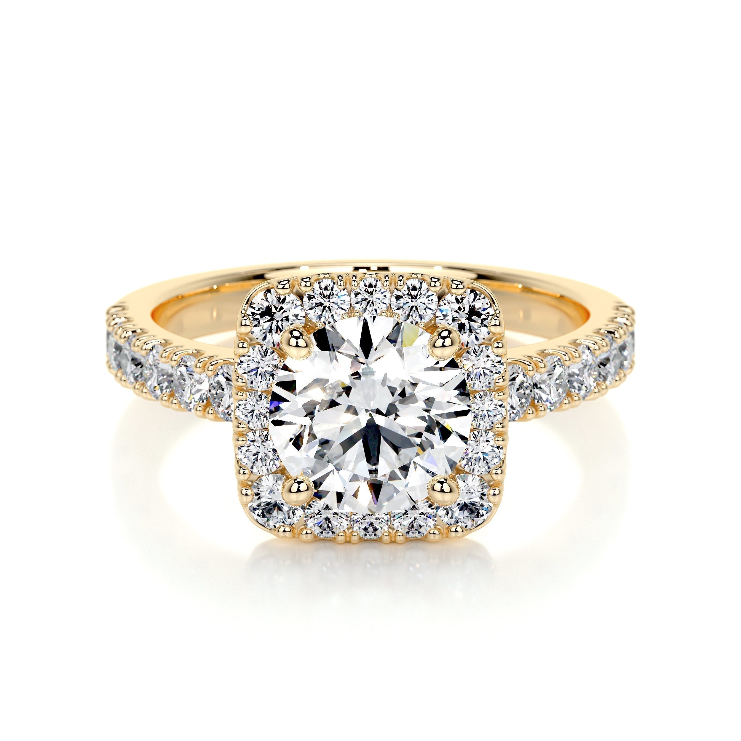 Round Halo Lab Grown Diamond Engagement Ring