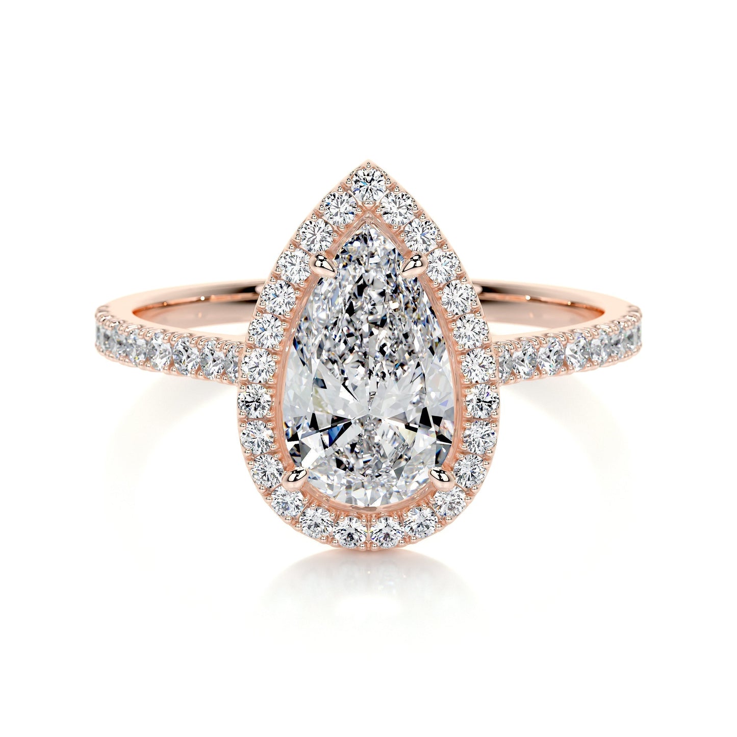 1.50 CT Pear Halo CVD F/VS2 Diamond Engagement Ring 13