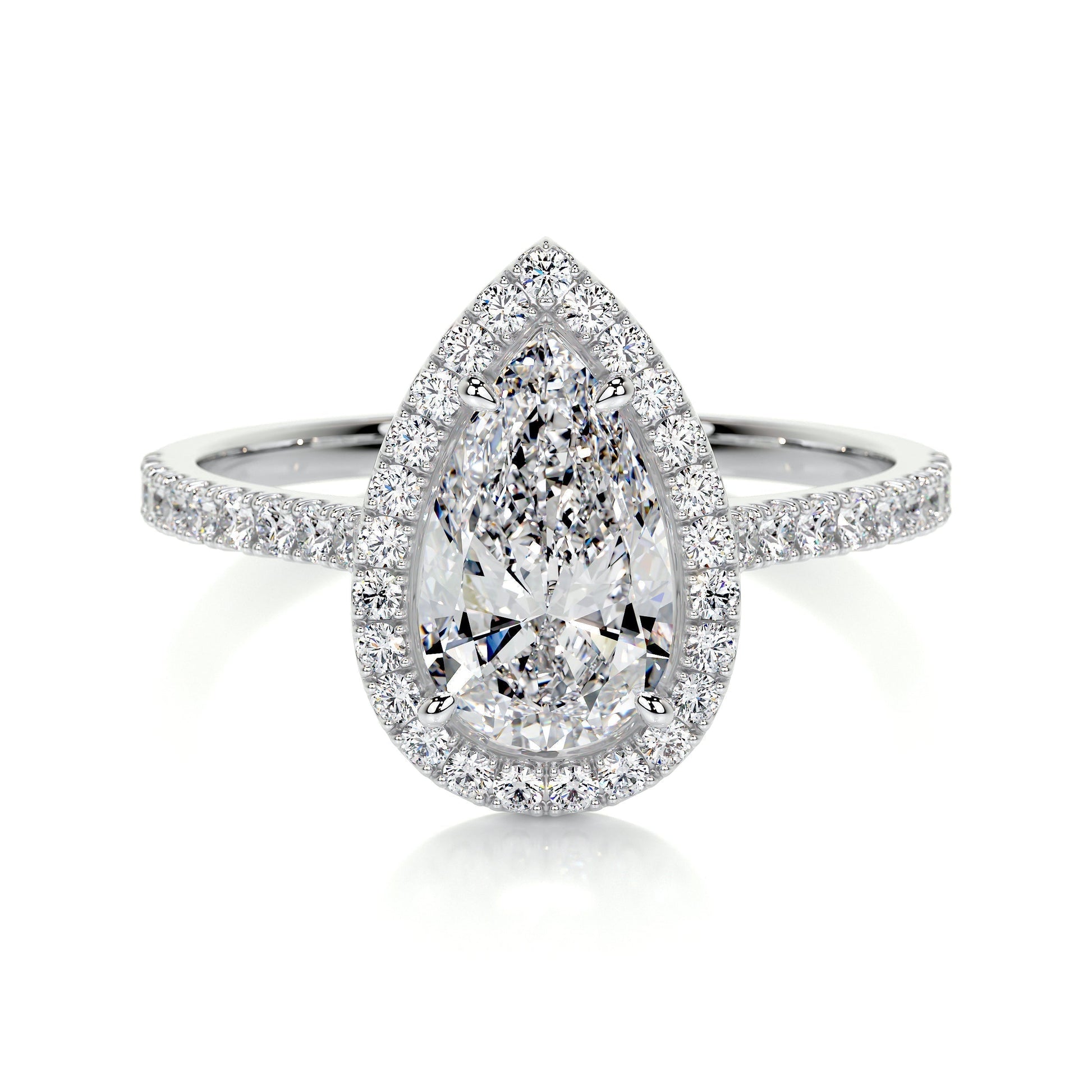 1.50 CT Pear Halo CVD F/VS2 Diamond Engagement Ring 1