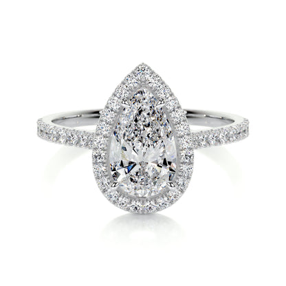 1.50 CT Pear Halo CVD F/VS2 Diamond Engagement Ring 1