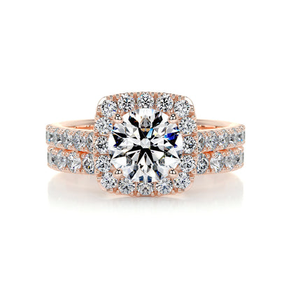 1.50 CT Round Halo CVD F/VS Diamond Bridal Ring Set 13
