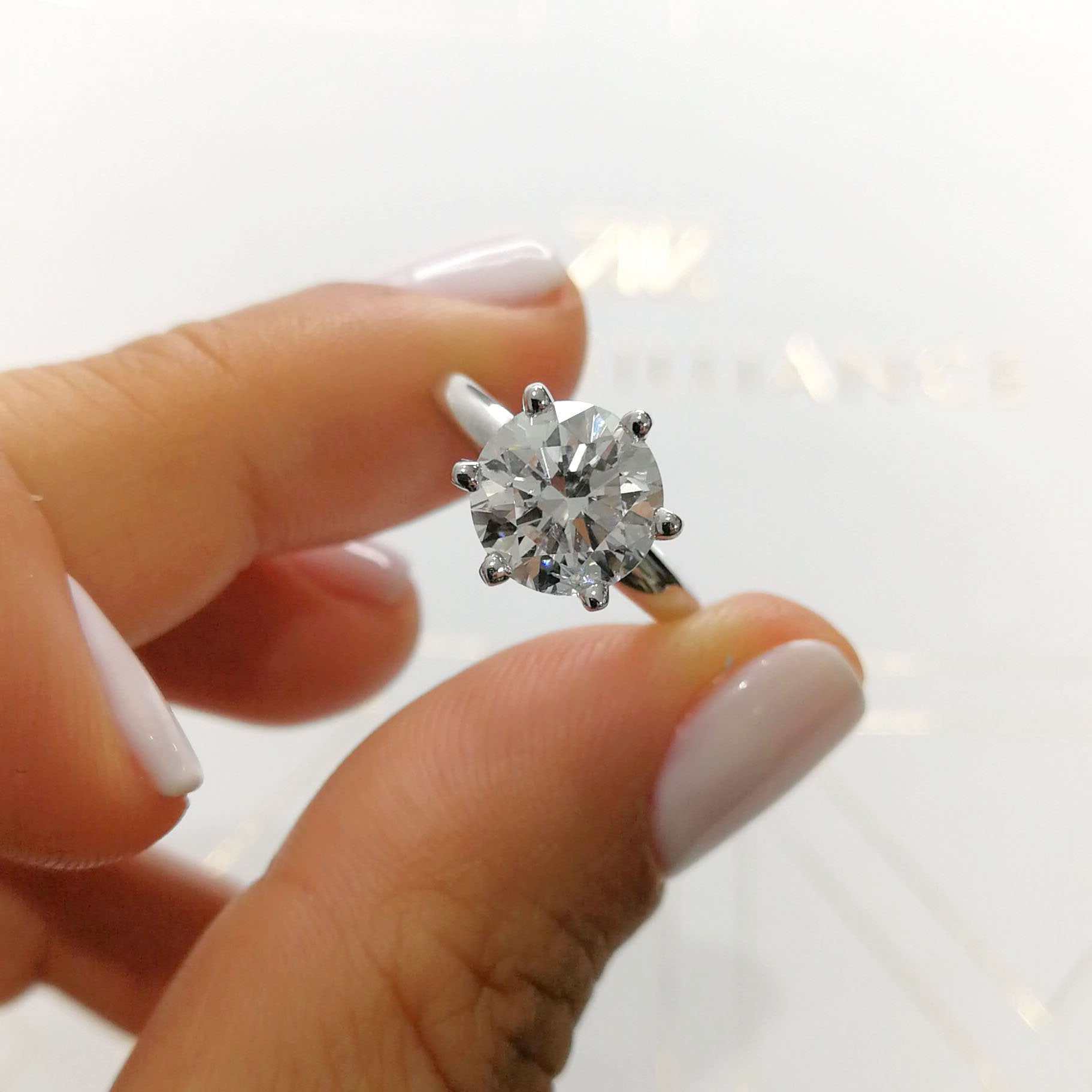 Round Solitaire Lab Grown Diamond Engagement Ring