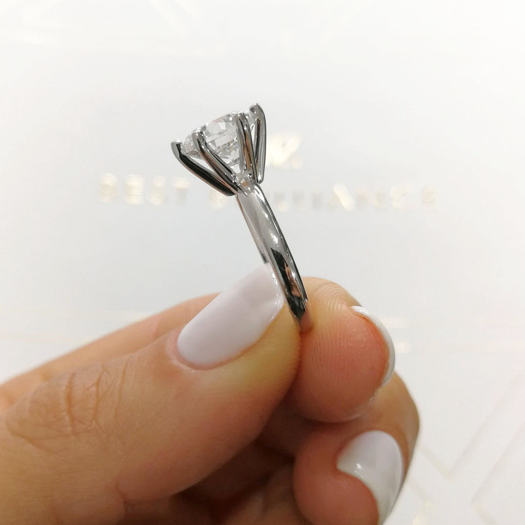 Round Solitaire Lab Grown Diamond Engagement Ring
