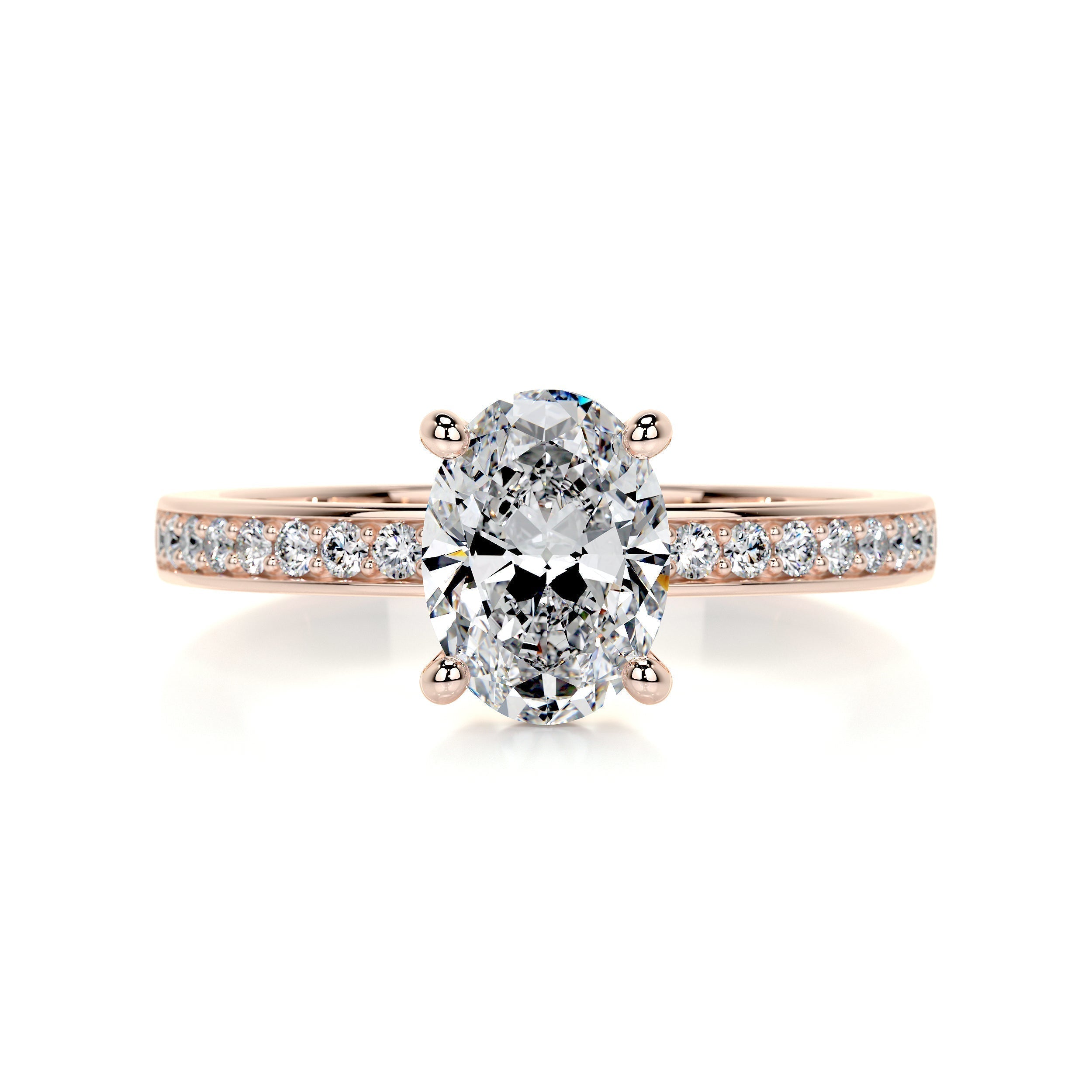 Oval Pave Lab Grown Diamond Engagement Ring