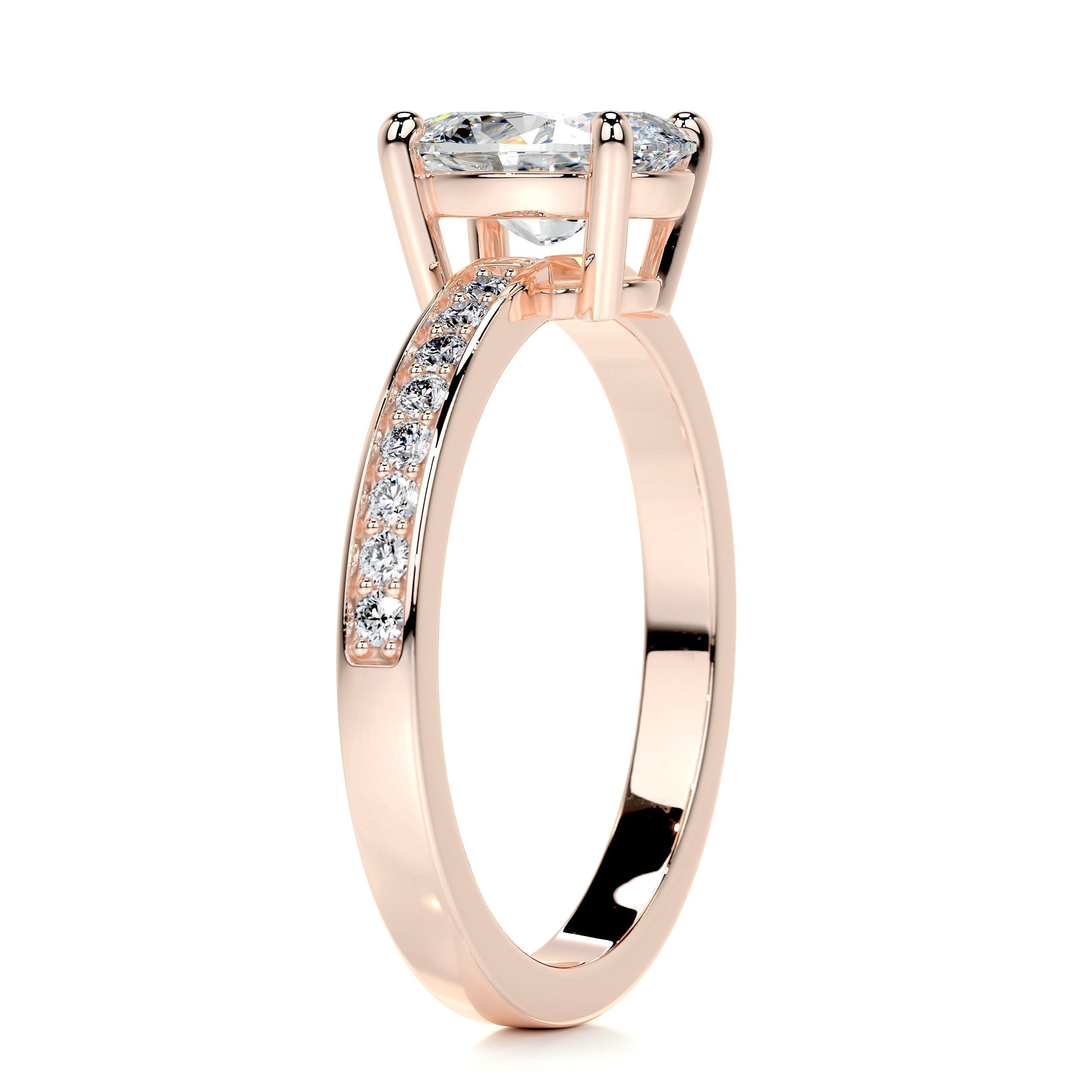 Oval Pave Lab Grown Diamond Engagement Ring
