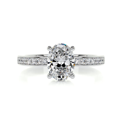 1.0 CT Oval Solitaire CVD F/SI1 Diamond Engagement Ring 1