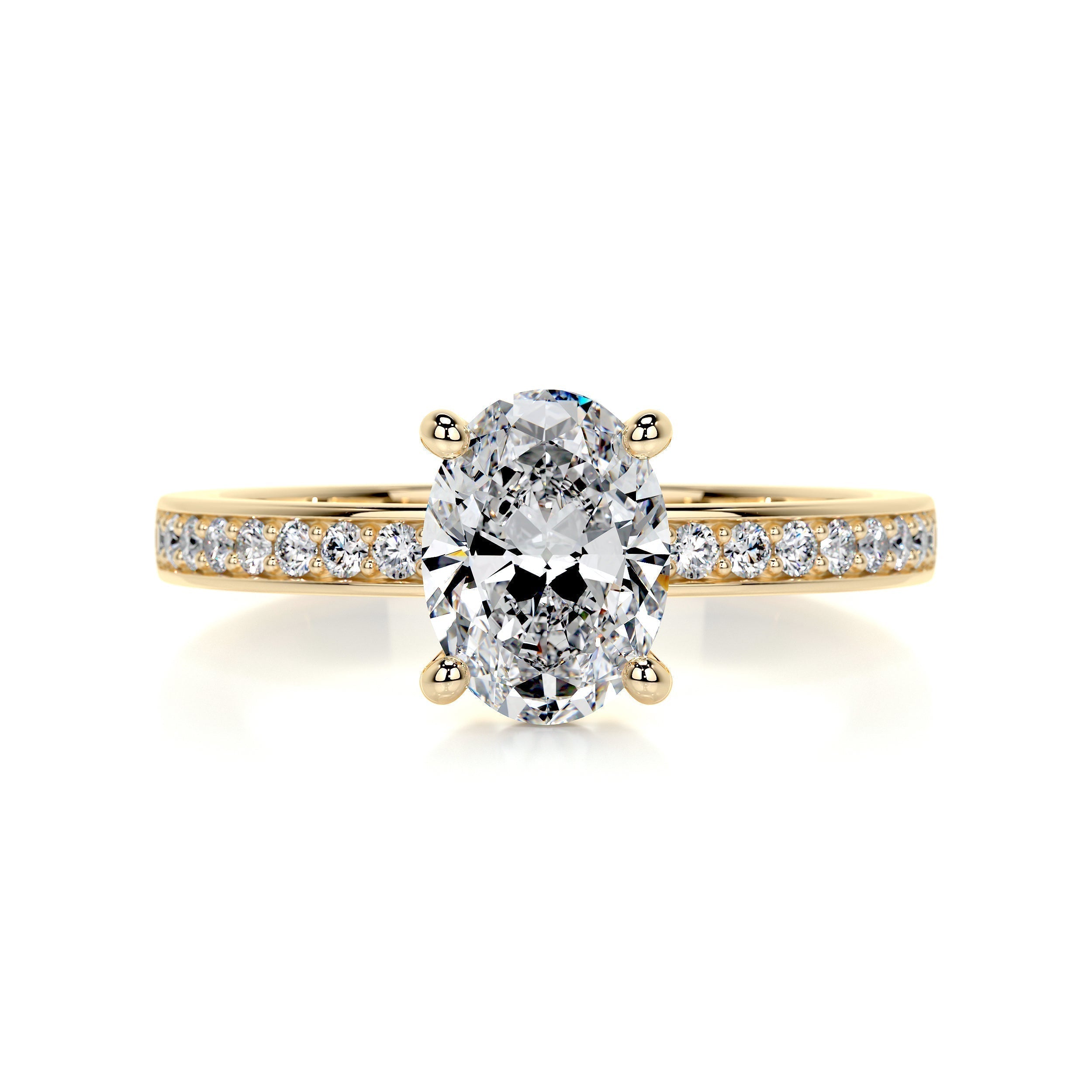 Oval Pave Lab Grown Diamond Engagement Ring