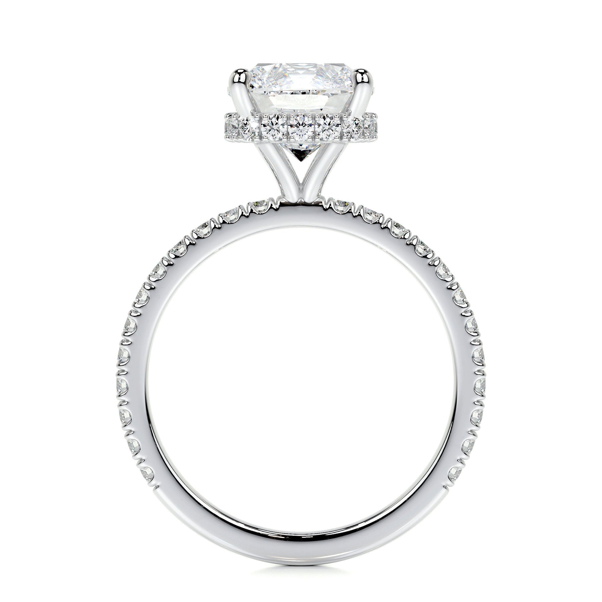 2.0 CT Cushion Hidden Halo CVD E/VS1 Diamond Engagement Ring 5