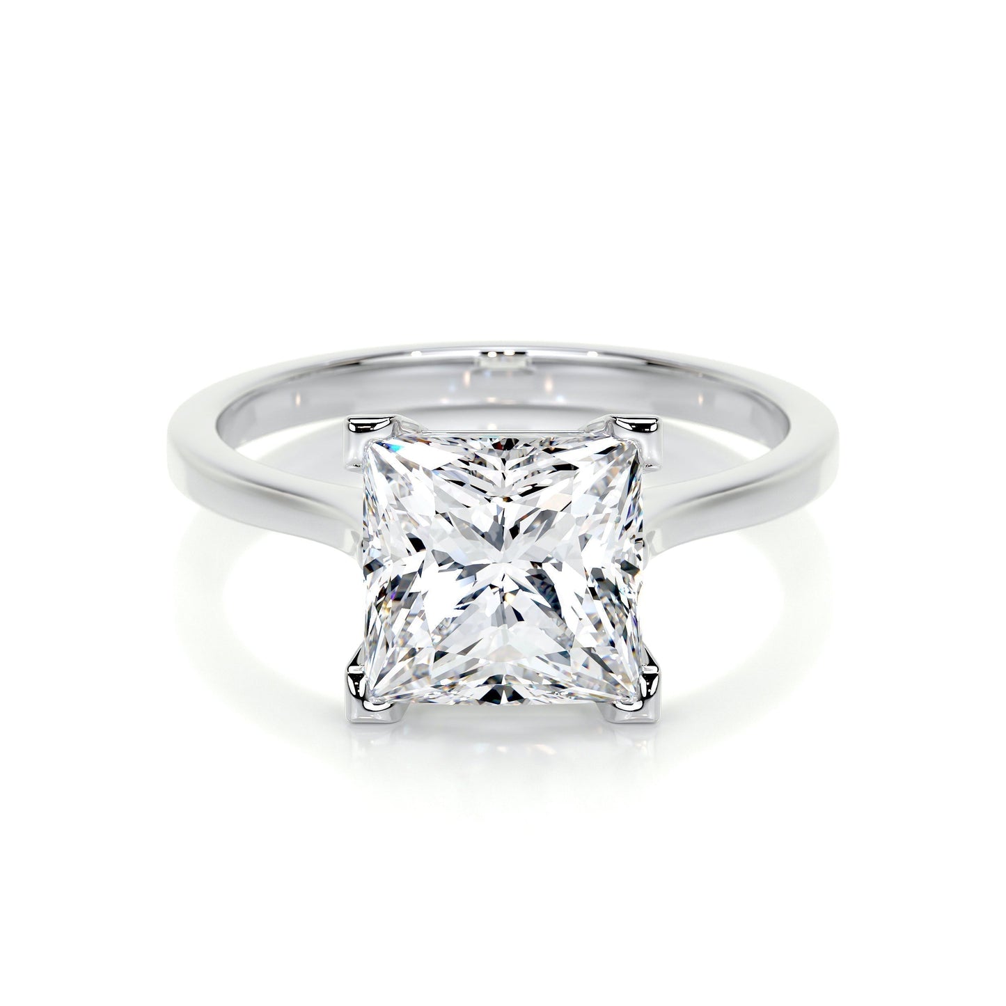 3.0 CT Princess Solitaire CVD F/VS2 Diamond Engagement Ring 1