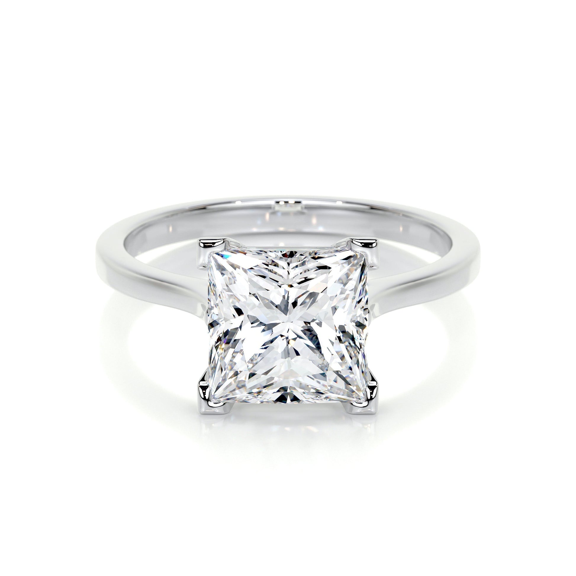 3.0 CT Princess Solitaire CVD F/VS2 Diamond Engagement Ring 1