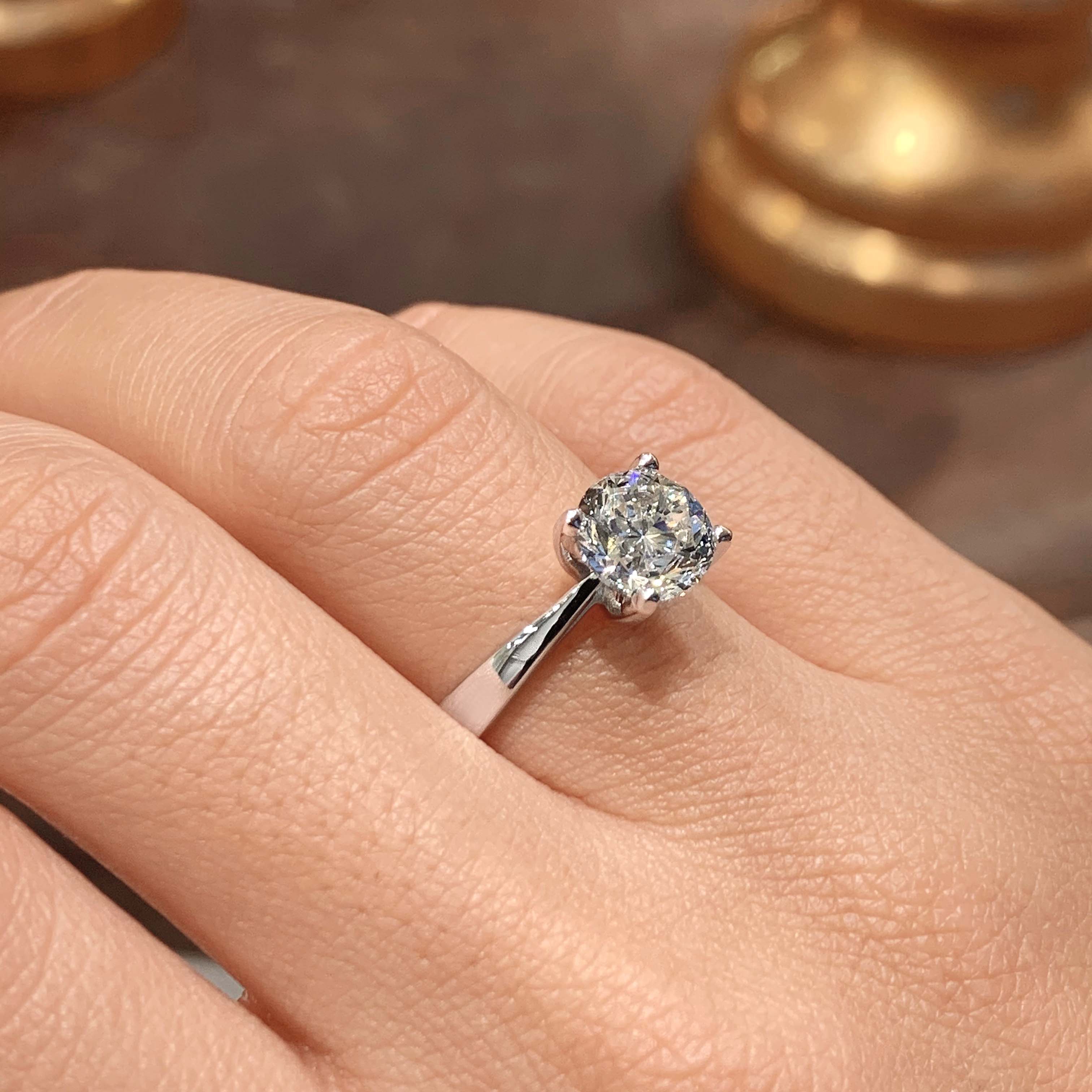 Round Solitaire Lab Grown Diamond Engagement Ring