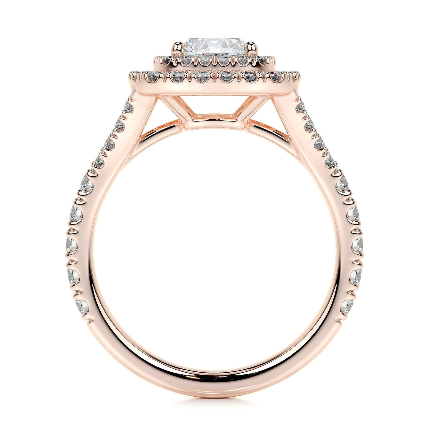 1.0 CT Cushion Double Halo CVD D/VS1 Diamond Engagement Ring 16