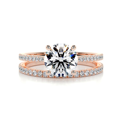 1.50 CT Round Solitaire CVD F/VS Diamond Bridal Ring Set 12