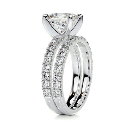 1.50 CT Princess Solitaire CVD F/VS Diamond Bridal Ring Set 6