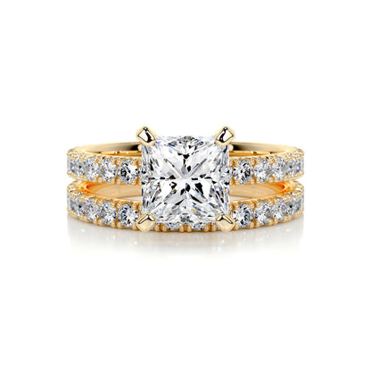 1.50 CT Princess Solitaire CVD F/VS Diamond Bridal Ring Set 7