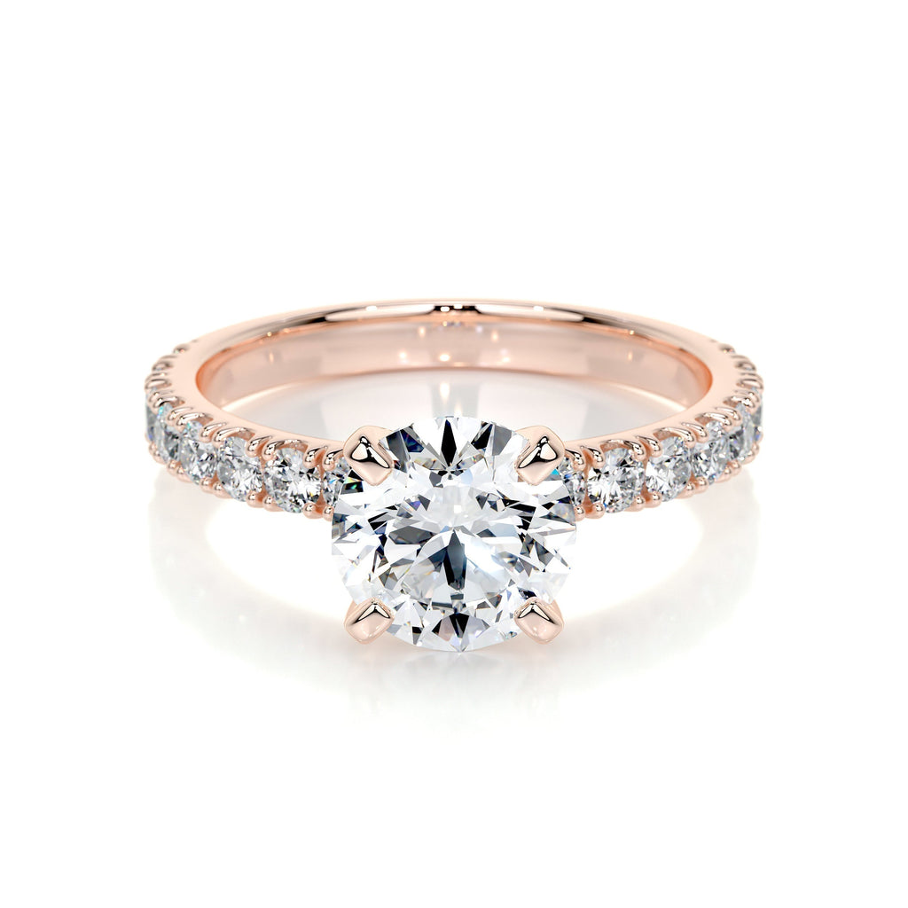 Round Pave Lab Grown Diamond Engagement Ring