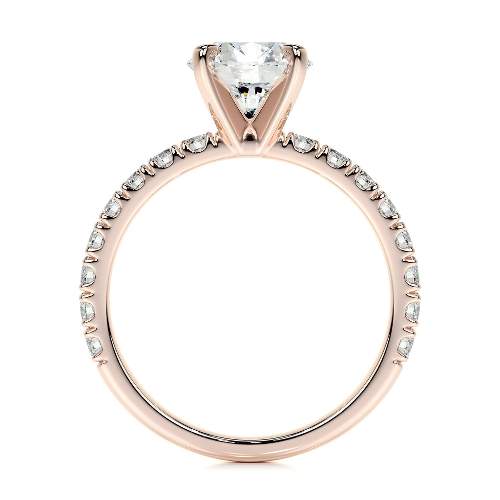 Round Pave Lab Grown Diamond Engagement Ring